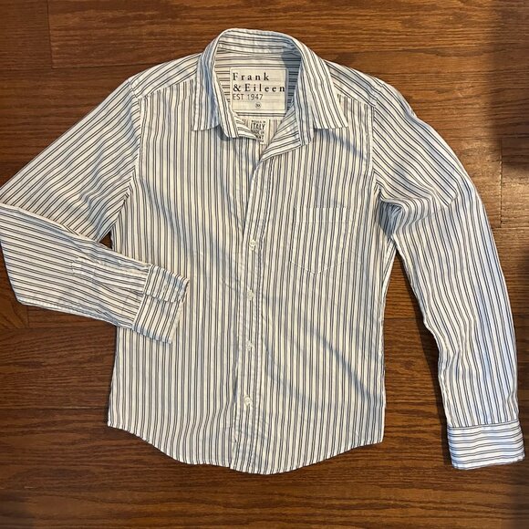 Frank & Eileen Barry Striped Tailored Button-Up Shirt Size XS - Picture 4 of 16